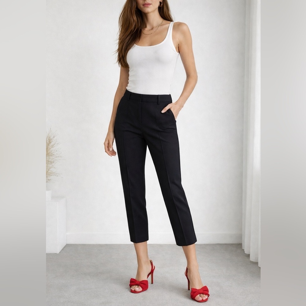 Judith & Charles Black Tailored Ankle Pants front seam size 6